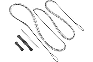 PATIKIL Remplacement de Corde d'arc avec Protège-Doigts de Corde d'arc pour AMO 68 ", Corde d'arc Classique Classique à 12 Brins, Noir