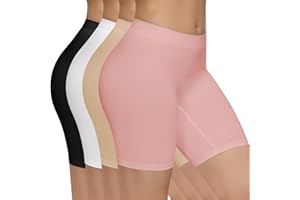 SIMIYA 4 Pack Womens Boxer Shorts Seamless Chub Rub Shorts Stretchy Anti Chafing Underwear for Under Dresses
