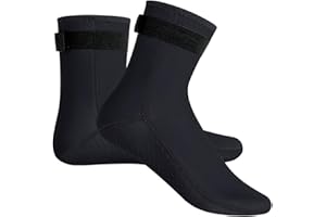 BRTNUP Chaussettes de plongée thermiques antidérapantes en néoprène de 3 mm pour homme et femme