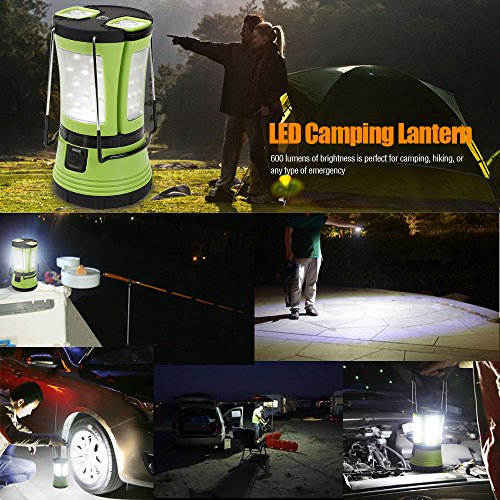 LE Aufladbare LED Camping Laterne mit 2 abnehmbaren Mini Taschenlampen 600lm , Wasserdichte Zeltleuchte, Notfallleuchte inkl. USB-Kabel + KFZ/Auto-Ladegerät, Aussenleuchte für Camping, Wandern, Notfall Outdoor - 6