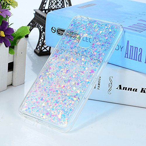 Badalink Hülle Huawei P10 Lite Slimcase Glitzer Schutzhülle Hülle PMMA + TPU Rückschale Schutz Hülle Case Tasche Wasserdicht Einteilige Handyhülle Stoßstangen Case Hellrosarot - 7