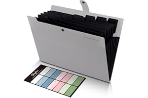 SKYDUE Carpeta Clasificadora, Carpetas Archivadoras, Carpeta Acordeon, Carpeta A4 Con 8 Compartimentos, Carpetas Plastico Carpeta Con Separadores Para Documentos De Acordeón(Gris)