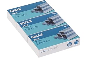 Lot de 3 000 agrafes Eagle #24/6 en 3 boîtes de 1 000