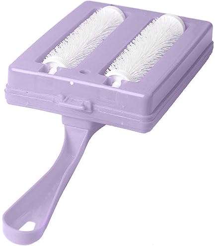 AMOYER Dual Multifunctional Brush Head Table Mat Cleaning Brush Sweeper Portable Crumb Dirt Cleaner Roller Tool (Random Colour