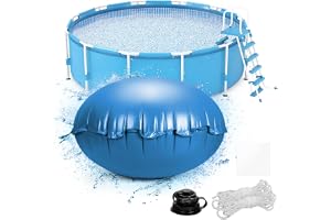 Ollewiellan Poolkudde vinter Ø 3 m XXL rund luftkudde med 2 x 4 m rep, poolkudde, frostskydd upp till -25 °C, UV- och klorbes