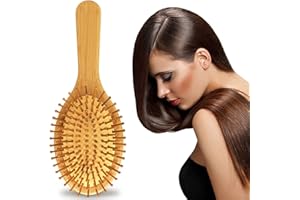 VINMOOOG Spazzola per capelli in bambù naturale Massaggio Spazzola per capelli antistatica Ecologica per tutti i tipi di capelli per uomo donna