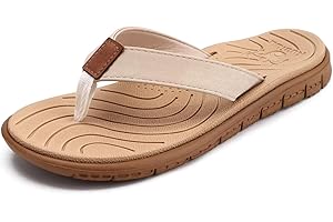 KuaiLu Womens Casual Flip Flops Yoga Mat Comfortable Cushion Arch Support Walking Thong Sandals Lightweight Non-Slip Summer Beach Slippers