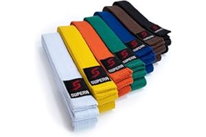 Supera Ceinture de sport de combat Longueurs Ceinture de karaté en étoffe très épaisse. Ceinture de Taekwondo pour enfants et adultes – Ceinture de judo.