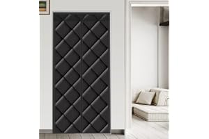 Liveinu Isolant Thermique Isolation Porte avec Magnétique Moustiquaire Rideau De Porte Isolant Coton Rideau d'occultation Coupe-Vent Imperméable Isolation Phonique 85x200cm Noir