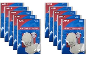 AGIPA Lot de 10 Sachets de 10 Attaches Toilée Gommées Diam 30mm 500g pour Photos - Tableaux