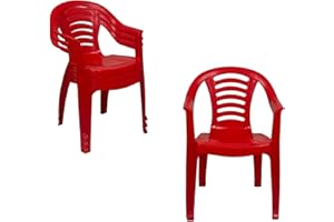 MARKO TOYS Red Childrens Plastic Chair Nursery Set Outdoor Tea Party Toy Garden Roleplay