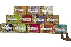 Rushant Deepika - Coni di incenso assortiti di alta qualità, 12 confezioni da 10 coni | Ideale per meditazione, yoga, aromaterapia, rilassamento
