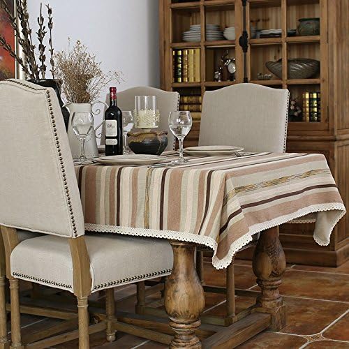 Hctina Tablecloth Cover Cloth Country Cofe and Cover Cloth Brown 110X110cm Table Mats