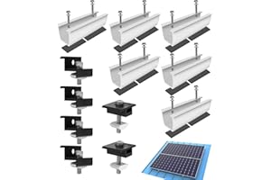 ZAXIVA Zavixa 6pcs Kit de montage solaire pour toit tuiles,fixation de panneau solaire,kit de montage 2 modules,support module PV,30MM/35MM Supports Modules Solaires Panneaux Photovoltaïques pour Toit Plat