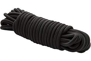 Dreamprint Expansor de Cuerda Negra 10m - Cuerda elástica 8mm Ø - Uso en interiores y exteriores - Flexible para sujeción, cubiertas, campamento y actividades al aire libre