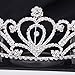 PIXNOR Wedding Prom Bridal Crown Rhinestone Crystal Decor Headband Veil Tiara (Sliver)