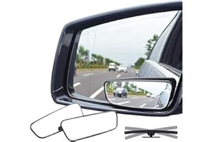 Ampper Rectangle Blind Spot Mirror, HD Glass ABS Housing Convex Wide Angle Rearview Blindspot Car Mirror for Car SUV and Truck (Framed, Pack of 2)