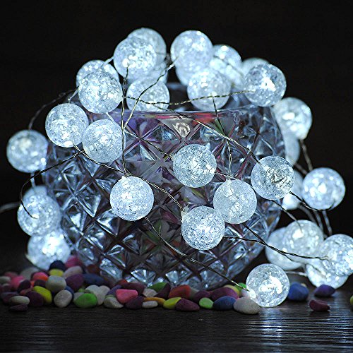 Preisvergleich Produktbild LED Lichterketten Weihnachten, IMPRESS LIFE Große 10Ft 40 LEDs Batteriebetriebene Festbeleuchtung für Indoor, Geschützer Außenbereich Thanksgiving Erntedankfest Christmas Partys (Eiskugel)