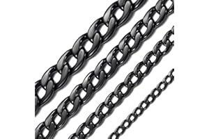 ChainsHouse Collier Homme Acier Inoxydable 316L Chaîne Femme Cubaine Gourmette Maille[Argenté/Or/Noir-Largeur 5/9/12/15 mm-Longueur 36/46/51/55/61/66/71/76 cm] Bijoux Garçon Fille Cadeau Anniversaire