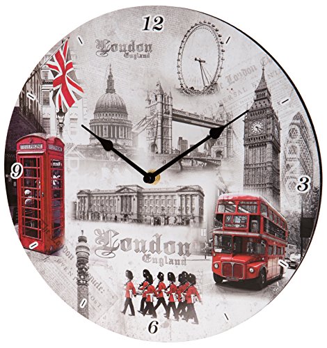 London England Scene Wanduhr - 12 "Durchmesser