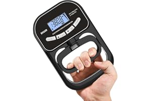 ‎HONPHIER HONPHIER 180KG / 396Lbs Hand Dynamometer Grip Digitaler Handdynamometer Griffkraft Tester Elektronischer Griffkraft-Tester mit LCD-Display, Schwarz