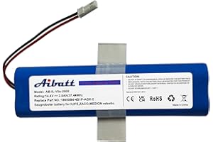 Aibatt Li-ion akku,Ersatzakku für iLife Zaco V5s Pro,V5x,V4,V3s Pro,V8s,V50,V80,V85 Home Cleaner Heimroboter, Ersatz für iLife 18650B4-4S1P-AGX-2 Akku.(14.4V / 2600mAh)