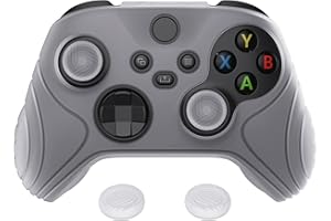 eXtremeRate PlayVital Funda de Silicona para Xbox Series X/S - Suave al Tacto, Antideslizante y Resistente, con 2 Tapas para Joysticks, Cubierta Protectora de Goma (Edición Samurai-Blanco Claro)