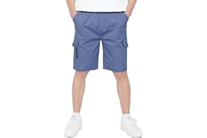 CAMLAKEE Boys Pull On Cargo Shorts Kids Casual Summer Trousers