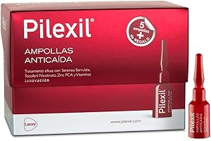 PILEXIL AMPOLLAS - Anticaída 20 x 5 ml, Aplicación Tópica, Frena la Caída del Cabello, para Hombres o Mujeres, Aumenta la Densidad, Excelente Tolerancia, Promoción 15-5 Ampollas