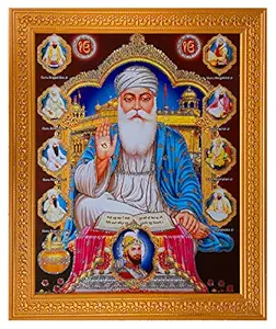 Shree Handicraft Lord Guru Nanak Dev Ji with Govind Singh ji Photo Frame for Home Deco (27 cm x 33 cm x 1 cm, Acrylic Sheet Used)