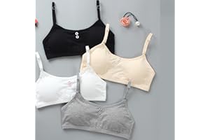 Moguri 4 szt. Dziewczęcy Wyściełany Biustonosz Treningowy Nastolatek Cienka Bawełna Oddychający Sportowy Krój Push Up Bieganie 10-16 lat