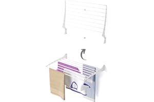 ‎FOXYDRY Foxydry Fold, Suszarka do bielizny ścienna, składana aluminiowa - Idealna do wnętrz i na zewnątrz 80x50x57 cm