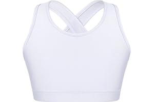 Freebily Enfant Fille Soutien-Gorge de Sport - Brassieres sans Armatures Coton - Fille Débardeur Gilet de Gymnastique Danse Fitness Sportswear 4-16 Ans