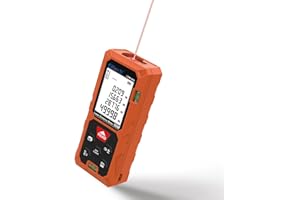 Distanziometro laser Elitech 165ft, strumento di misura digitale con modalità Area/Volume/Pythagoras, LCD, 99 registrazioni di dati, precisione di ±2 mm, interruttore di unità Ft/in