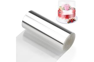 Zocipro Folia na krawędzie tortu 10 cm x 10 m, przezroczysta folia z octanu, rolka do tortów, twardych tortów, do ciast musu czekoladowego, ciasta, do stabilizacji dekoracji