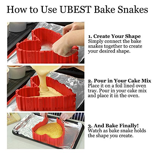 UBEST Silikon Kuchen Form, kreativ DIY Fondant Backform, Backen Zubehör, 4 Pcs per Set - 4