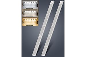 Viugreum 2pack 3 Color Led Under Cupboard Kitchen Lights 3 Models 80cm Motion Sensor Cabinet Light Indoor 3200k 4000k 6000k with USB Wireless Rechargeable Magnetic Stickers Closet Light for Wardrobe