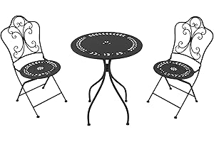 AXI Marilou Bistroset 3-teilig aus Metall in Anthrazit | Bistrotisch mit 2 Stühlen | Bistro Gartenmöbel Set für Garten/Balkon/Terrasse | Balkonset/Sitzgruppe