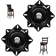 2 Pack 6 Inch Heavy Duty Bar Stool Swivel Replacement for Recliner Chair, Square Swivel Mechanism for Furniture, Seat Swivel Base Bar Stool Swivel Mount Plate, Ball Bearing Swivel Boat Seat, Black