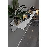 Risingmaber Metal Beyaz Vidalı Duvar Rafı, Dresuar Raf, U&ccedil;an Raf Dekoratif Kitap Rafı 40 cm MT122B