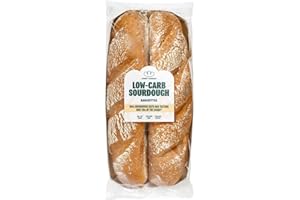 Robert Andrew Low Carb Sourdough Baguettes – 17g Carbs, 18.2g Protein, High Fibre Low Sugar Bread, Keto Friendly, Diabetic Food, Low Calorie Artisan Baguette, 219 calories - 2 x 160g