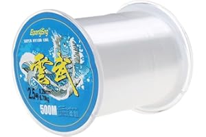 ANLISING Parker Hilo de Pescar Transparente, Nylon Linea de Pesca, Monofilamento, Profesional Sedal de Pesca, Alfombra, Trucha (500M, 0.26 MM)