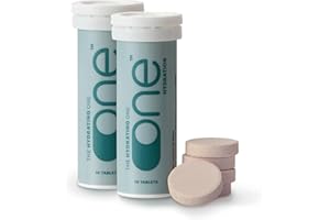 ONE Hydration Effervescent Electrolyte Tablets, 20 x Orange & Lemon Flavour Dissolvable Tablets - Potassium, Sodium - Low Calorie, 12 kcals per Tablet - 20 Hydrating Energy Tablets - 2 x Packs of 10