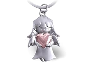 GZXYA Porte-clés ange gardien avec le trèfle à quatre feuilles pour les examens ou la voiture, convient comme cadeau pour les femmes, les amies, les collègues