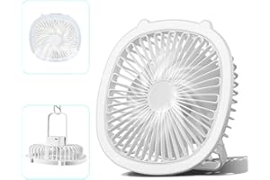 VAPESOON Mini ventilatore USB multifunzionale con 3 velocità, mini ventilatore da scrivania con 2 modalità di illuminazione e supporto da tavolo - perfetto per l'uso domestico, in ufficio e all'aperto
