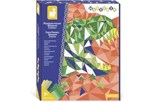 Janod - Kit Mosaico Dinosauri - Mysterix - Attività Creative per Bambini - 2 Quadretti da Realizzare - Adesivi in Gommapiuma - Capacità Fino-Motorie e Concentrazione - Dai 7 Anni, J07973