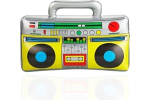 FASCHINFEVER Aufblasbarer 80er 90er Ghettoblaster ca 45 x 42 cm Hip Hop Radio Walkman - Fasching & Karneval - Outfit Party Accessoires Kostüm Bad Taste Assi Retro