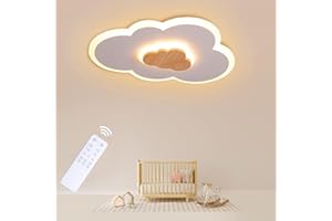 FANLG Plafoniera Cameretta Bambini Lampadario Nuvola Cameretta 60cm Plafoniera Led Soffitto Dimmerabile con Telecomando 3000-6000K Lampada da soffitto Cameretta Bambina camera da letto 32W