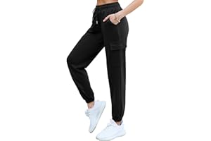 Bresdk Pantaloni Sportivi Donna Leggeri Pantaloni Tuta Cotone Larghi Comodi Jogging Fitness Sport Casual Pantalone Tasche Cargo
