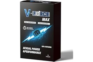 V-Force MAX 10 Pills for Men Extra Strong - Boosted Enhanced Strength & Firmness - Stronger & Harder Performance for Prolonged Results Food Supplement Tablets UK